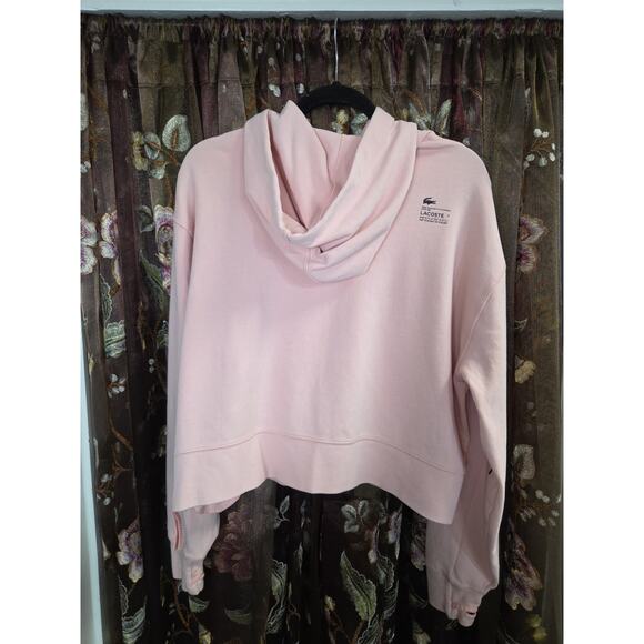 Lacoste Womens Pink Hoodie Cropped Size 42 - Picture 12 of 16